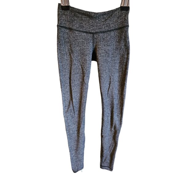 Lululemon Wunder Under High Rise Black/Gray Leggings SZ 2 Speckled Petite - Picture 1 of 2